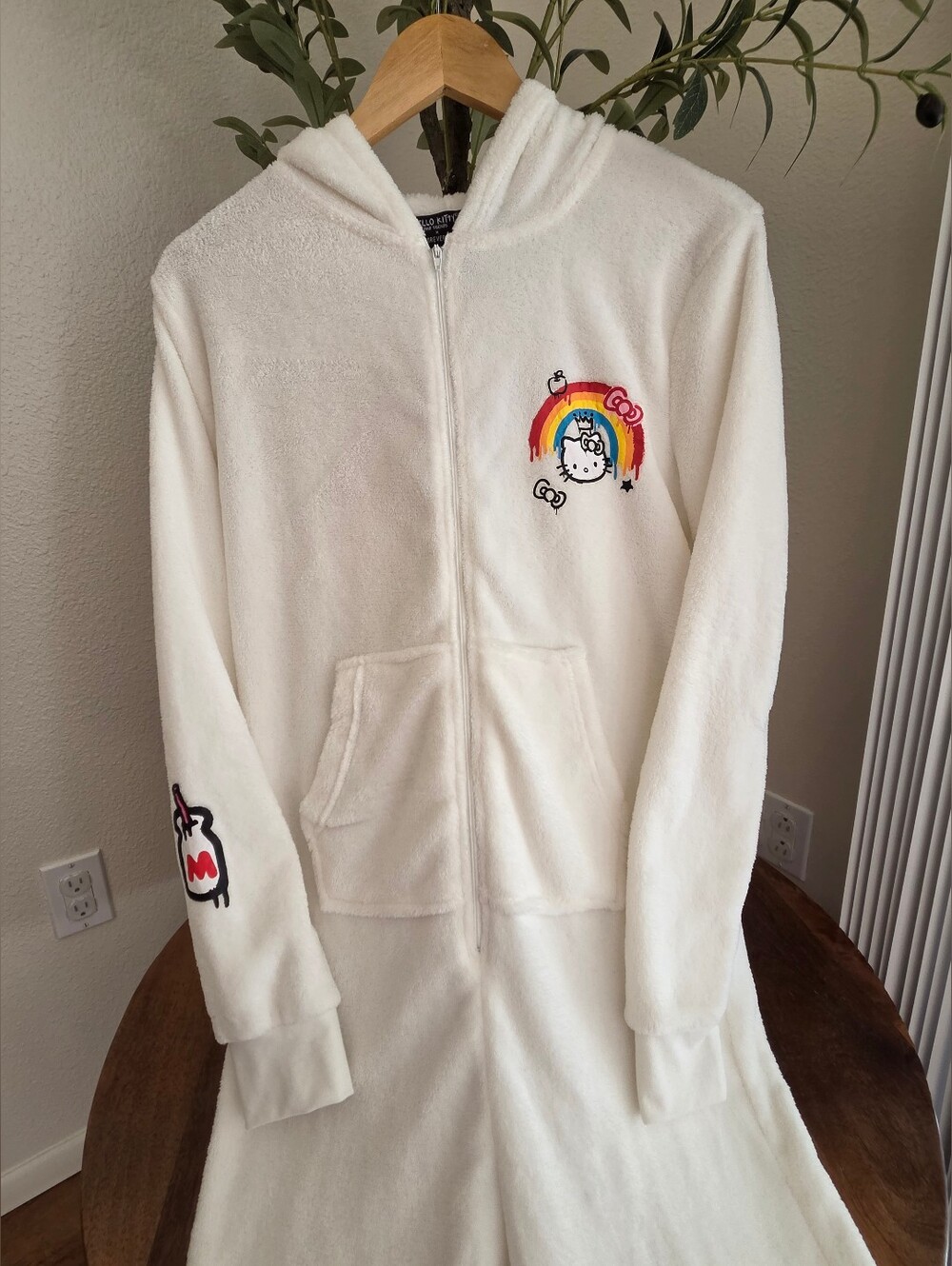 Hello Kitty Cream Plush Zip Sleepwear